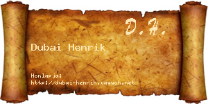Dubai Henrik névjegykártya